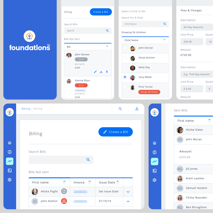 Connect Childcare interface explorations